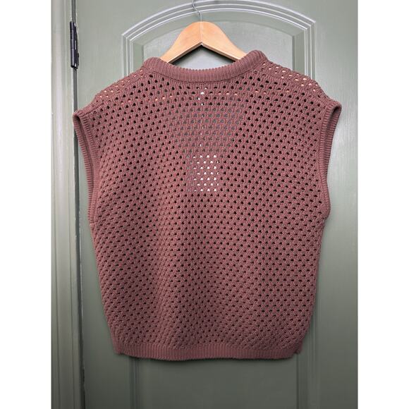 NWT Pistola Beck Open Knit Cropped Sweater Top Airy Earthen Brown Women's Small - Picture 4 of 5